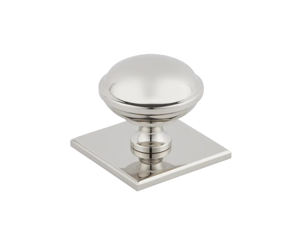 Queslett Cabinet Knob with Square Backplate By Armac Martin