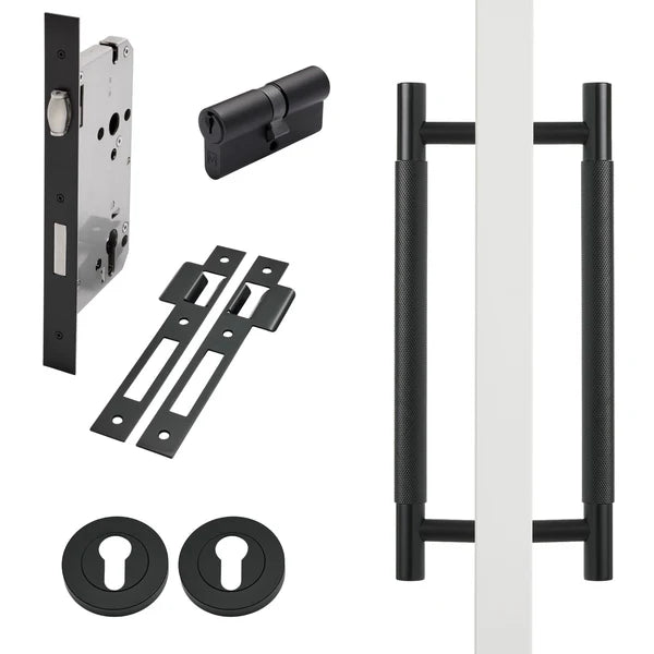 Matt Black Roller Lock Kit - Charmian Pull - Manovella