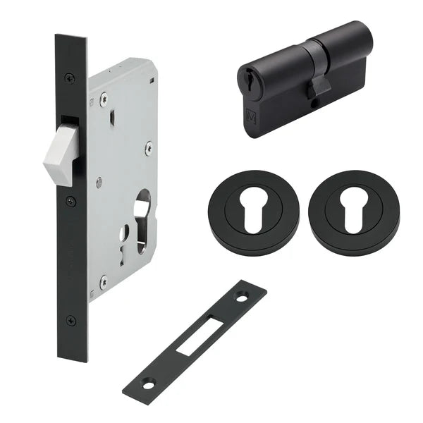 Matte Black Sliding Door Lock Kit - Manovella