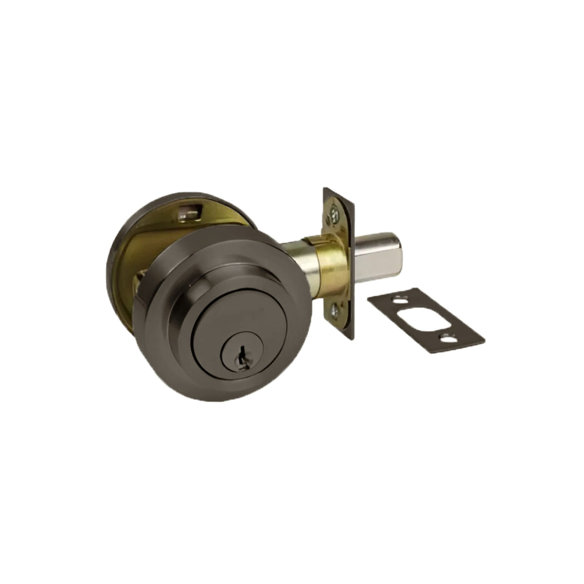 Round Slimline Deadbolt – Graphite Nickel By Zanda
