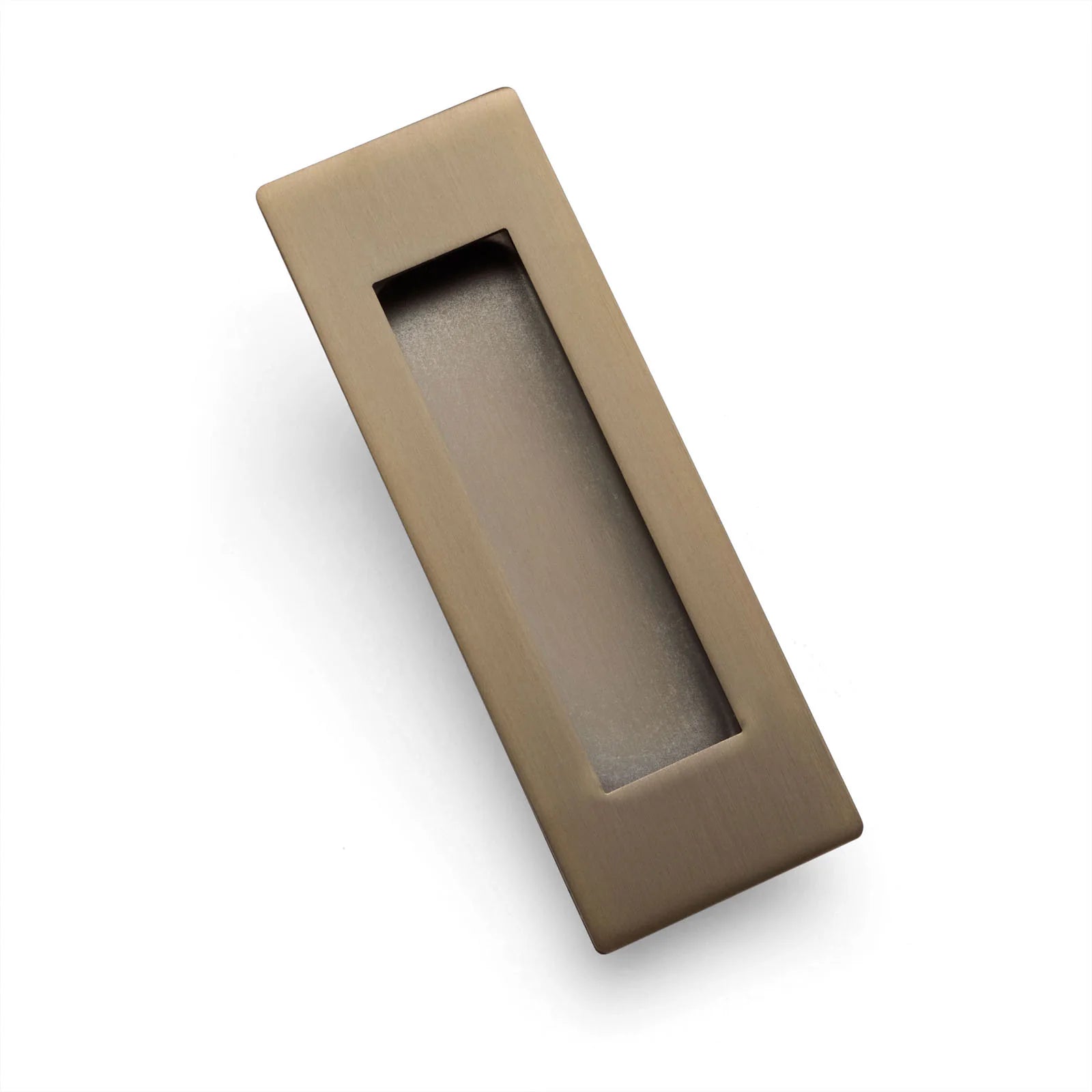 Aged Brass Sliding Door Flush Pull 120mm x 40mm - Manovella