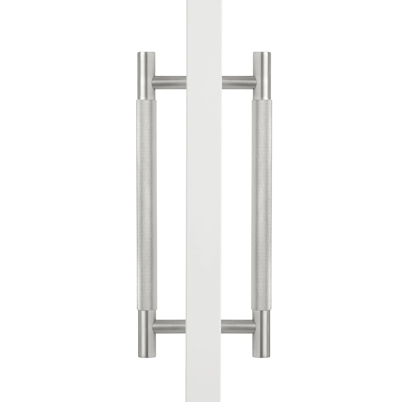 Brushed Nickel Knurled Back to Back Door Pull - Charmian - Manovella