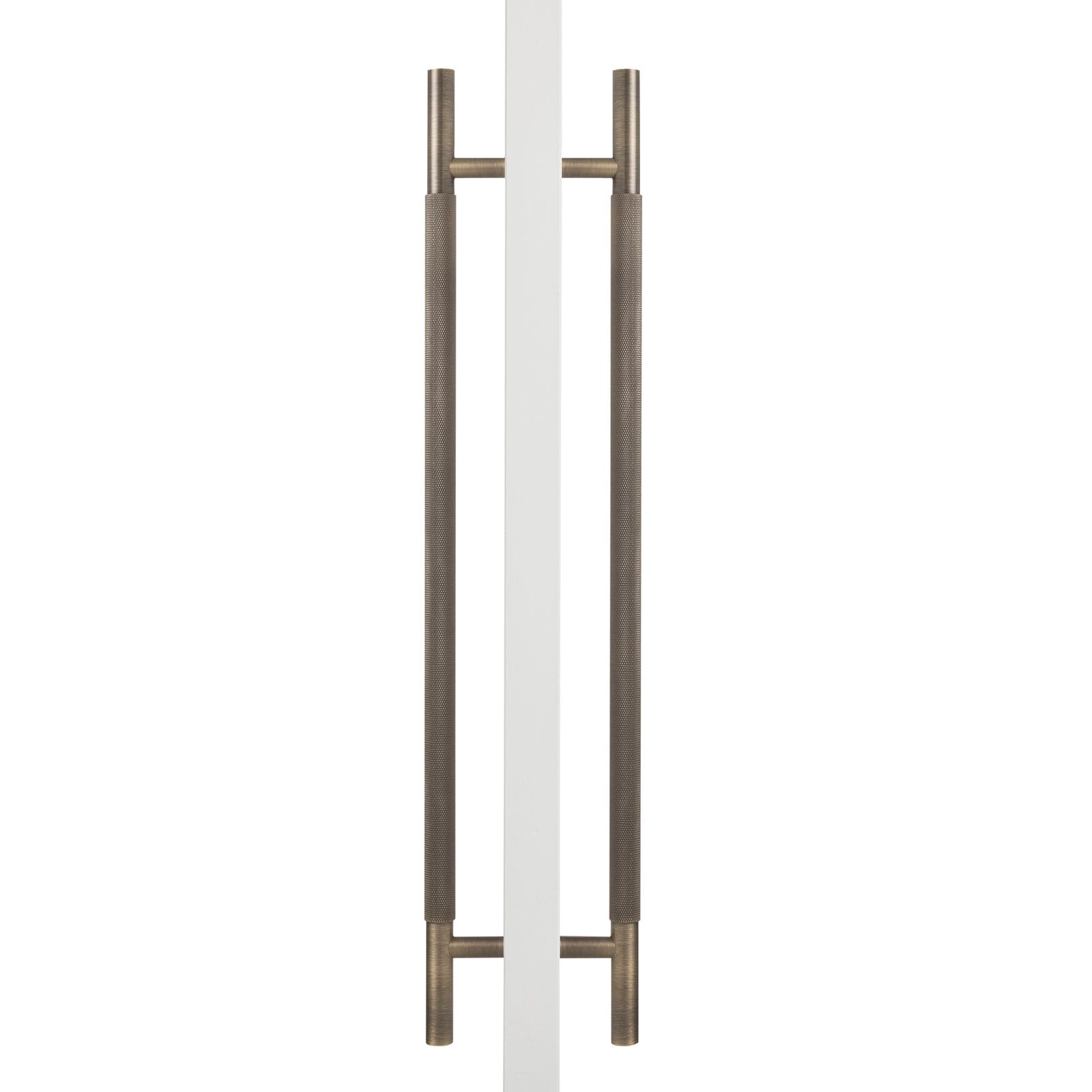 Aged Brass Knurled Back to Back Door Pull - Charmian - Manovella