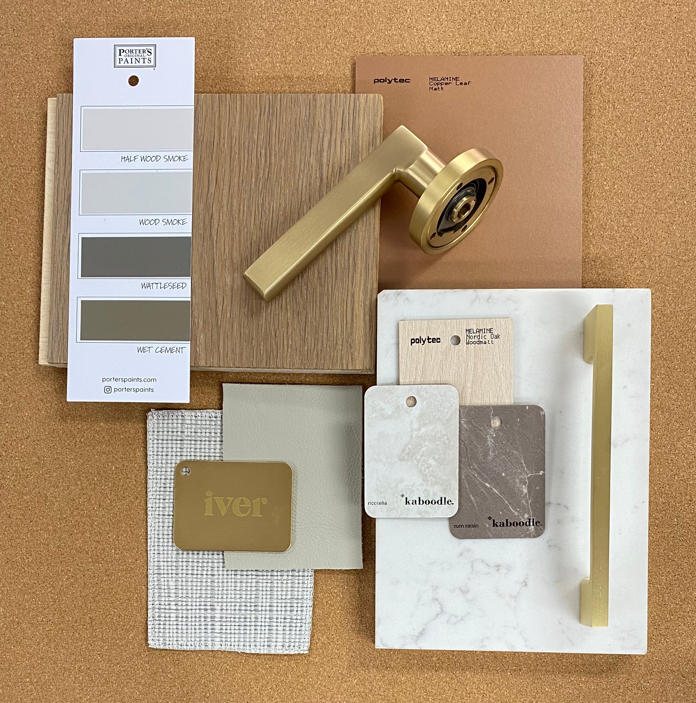 IVER Baltimore Solid Brass Round Rose Door Handle – Multiple Finishes Available