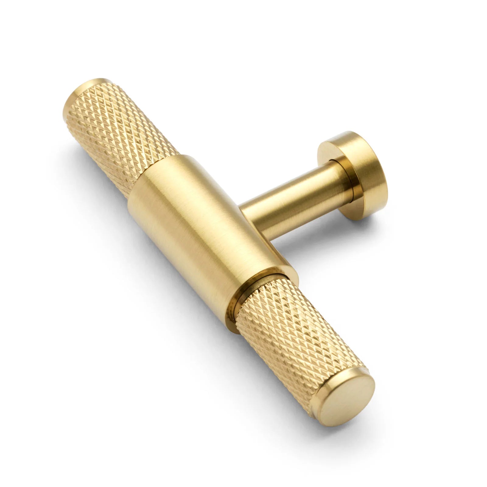 Brushed Brass PVD Knurled Cabinet T-Bar Pull - Miranda - Manovella