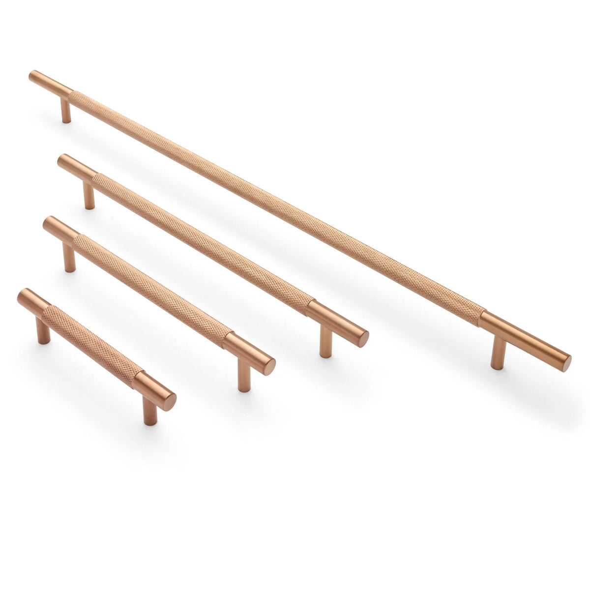Brushed Copper PVD Knurled Drawer Pull - Charmian - Manovella