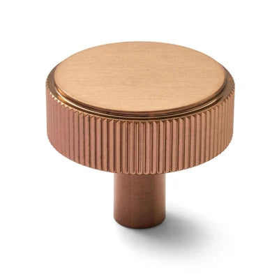 Brushed Copper PVD Round Fluted Cabinet Knob - Artemis - Manovella