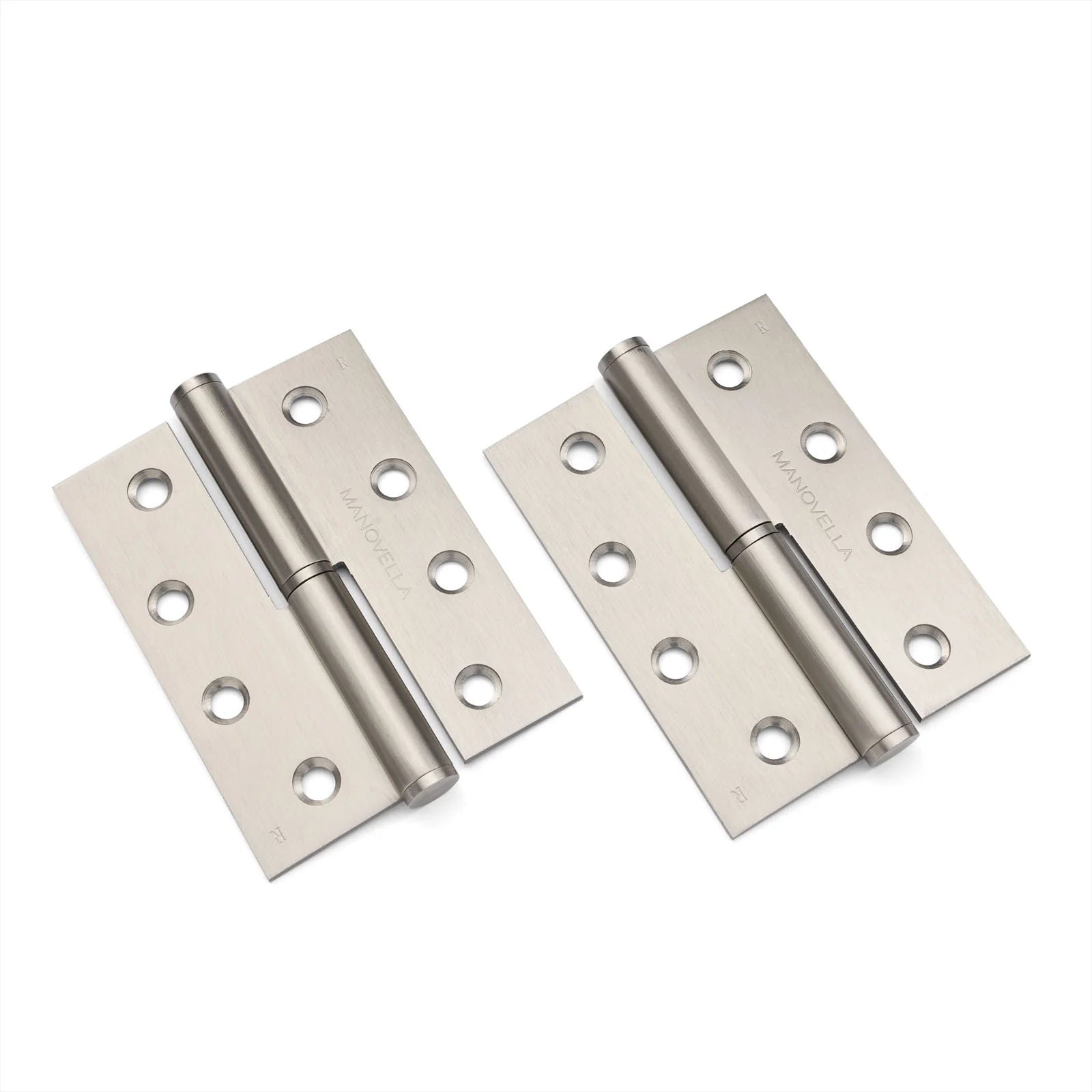 Brushed Nickel Lift Off Right Hand Hinge (Pair) 100mm x 75mm - Manovella