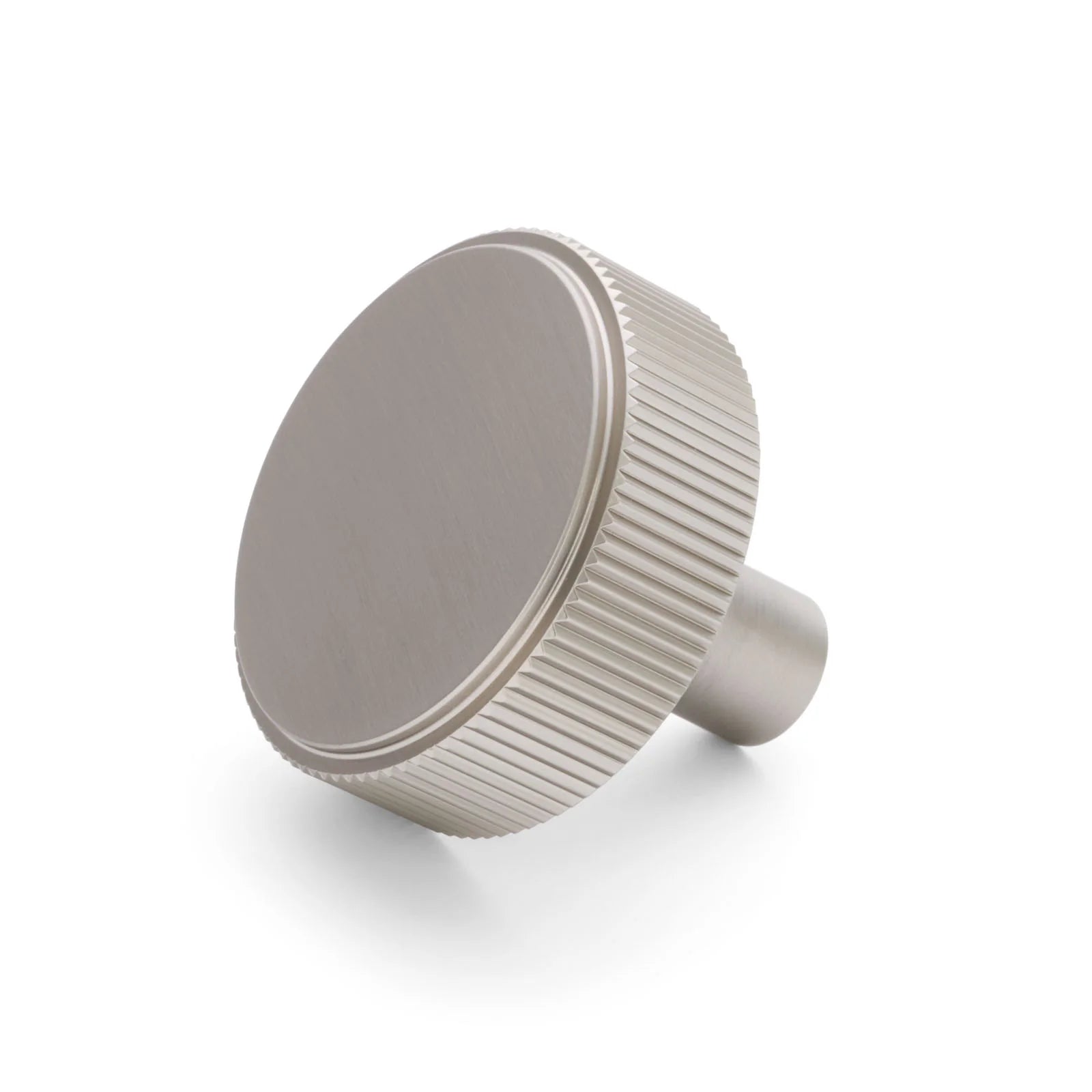 Brushed Nickel Round Fluted Cabinet Knob - Artemis - Manovella