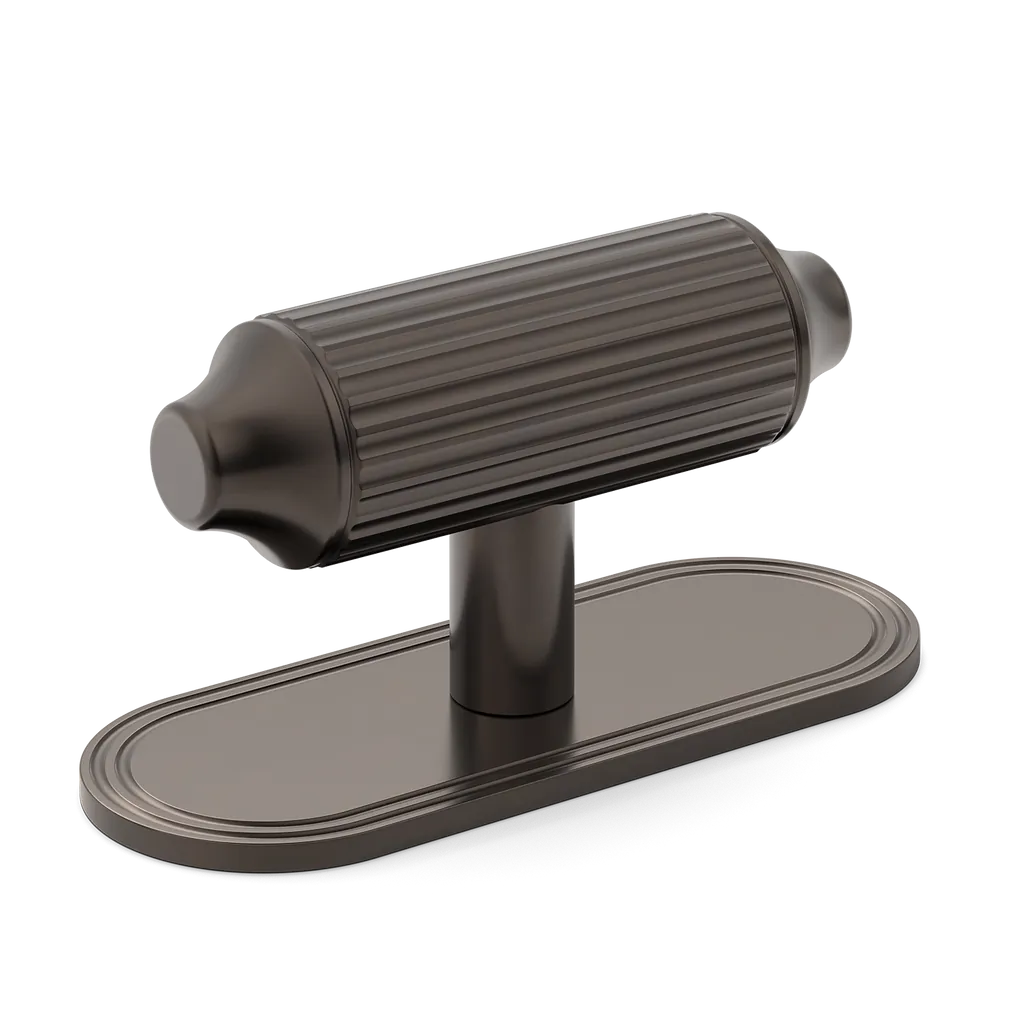 Barwick Ridged T-bar Handle with Backplate By Armac Martin
