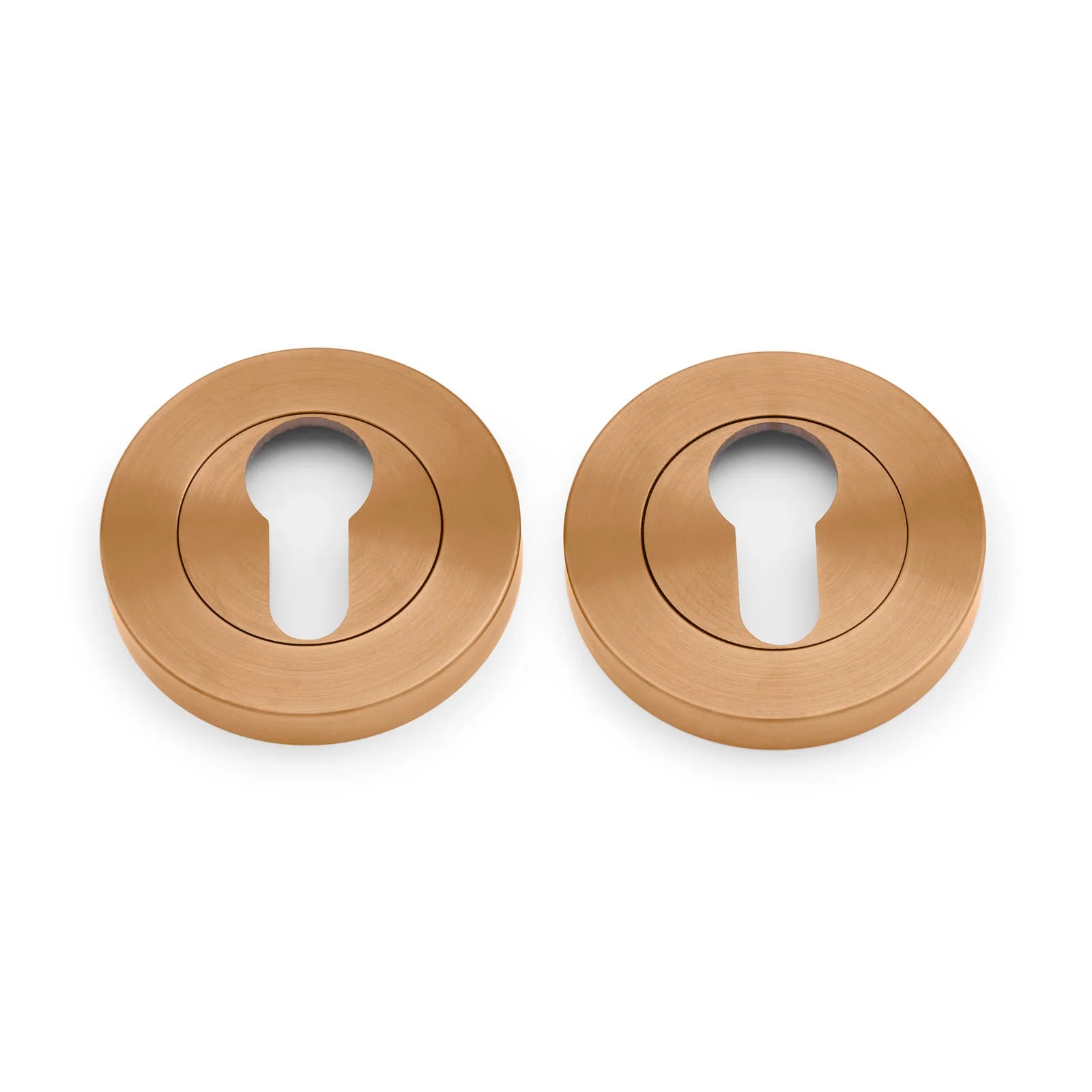 Brushed Copper Euro Escutcheon (Pair) - Solid Brass - Manovella