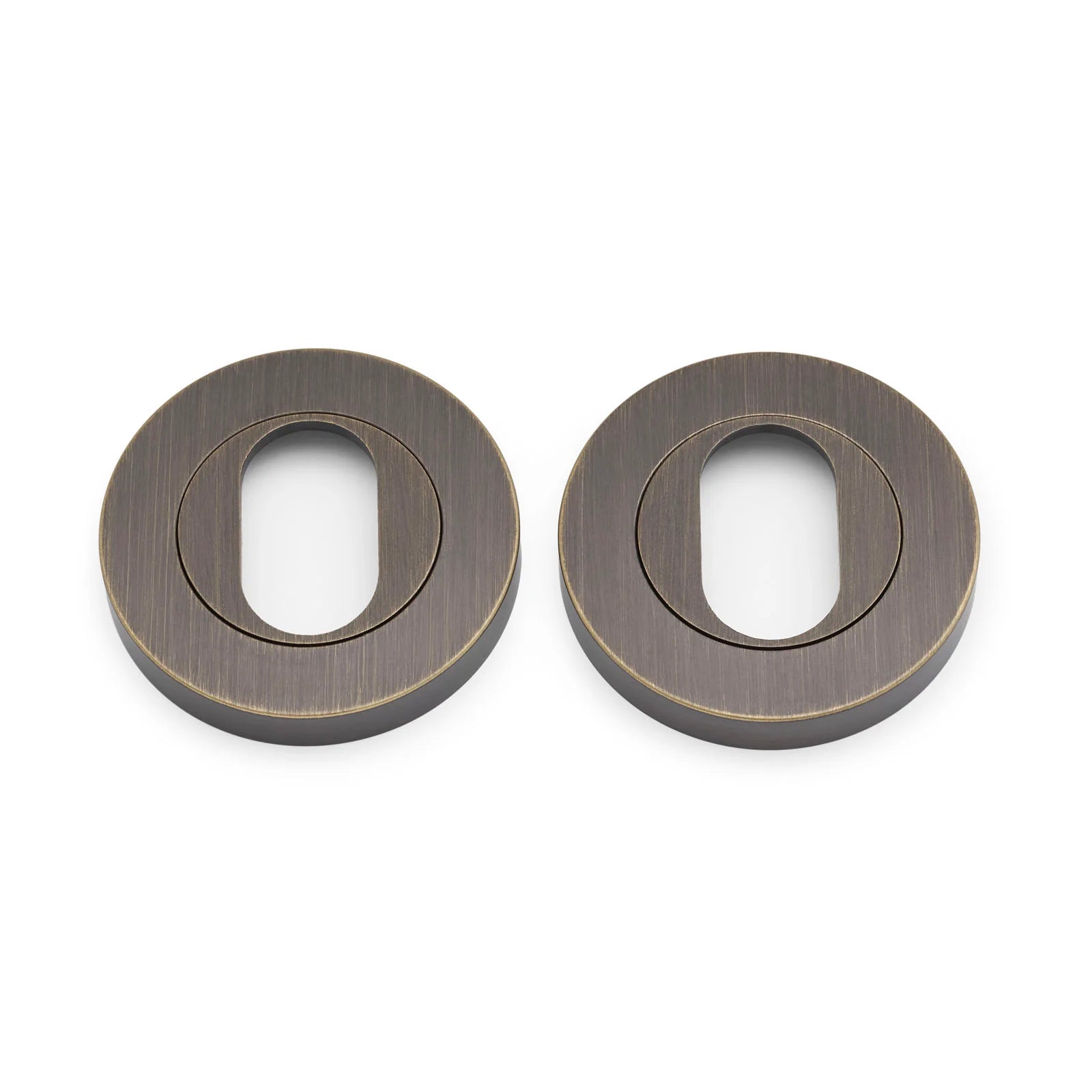 Aged Brass Oval Escutcheon (Pair) - Solid Brass - Manovella
