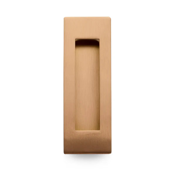 Brushed Copper Sliding Door Flush Pull 120mm x 40mm - Manovella