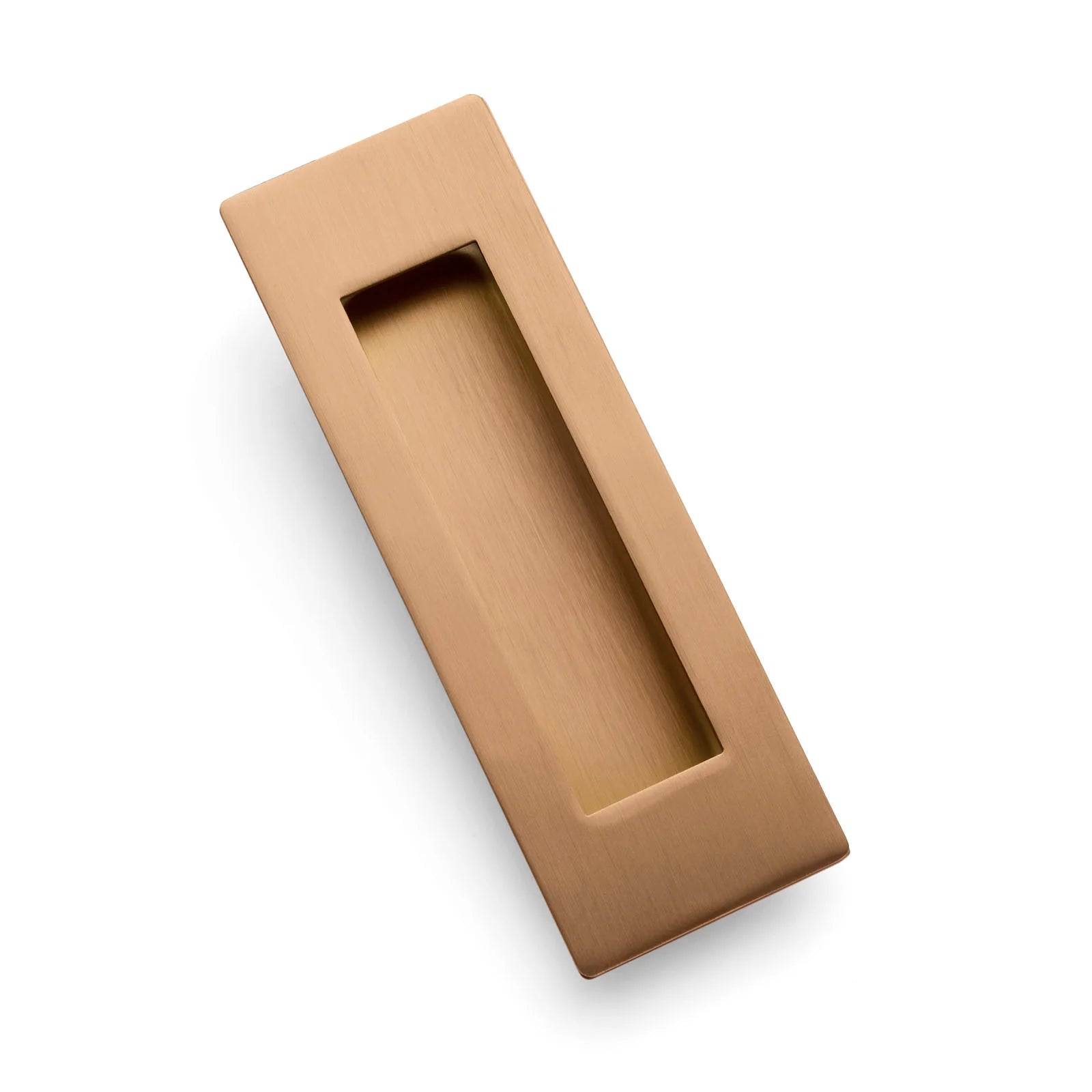 Brushed Copper Sliding Door Flush Pull 120mm x 40mm - Manovella