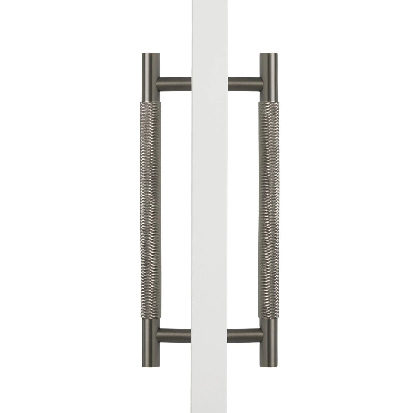 Gunmetal Knurled Back to Back Door Pull - Charmian - Manovella