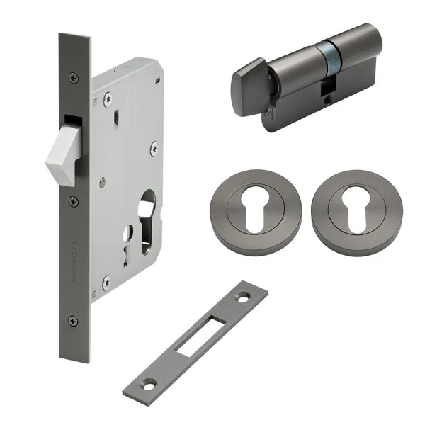 Gunmetal Sliding Door Lock Kit - Manovella