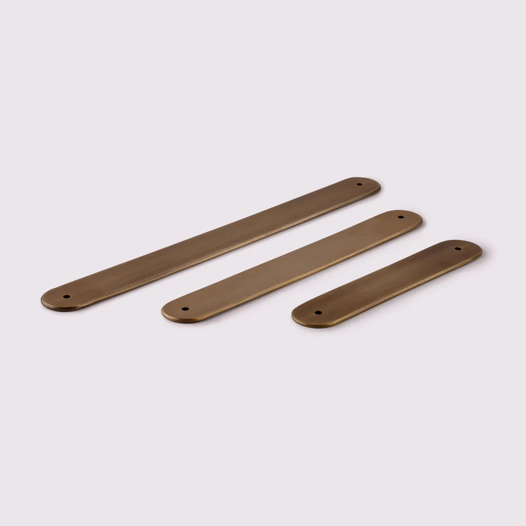 Curved Handle Backplate - Acid Wash Brass by Hepburn