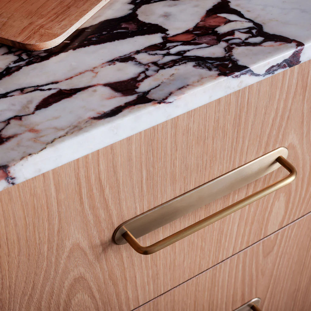 Curved Handle Backplate - Acid Wash Brass by Hepburn