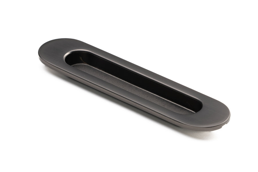 Oval Flush Pull (Single) – 150mm – Smooth Graphite