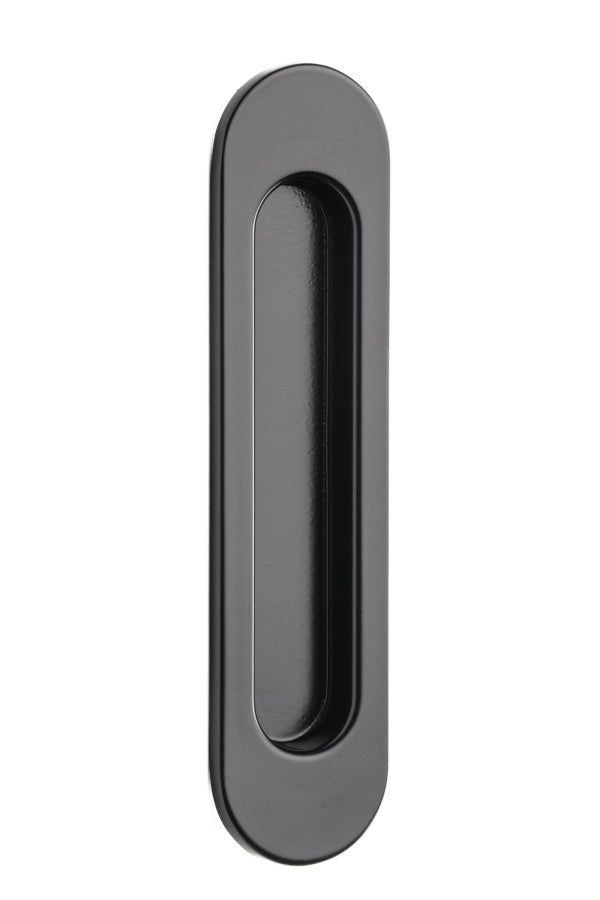 Oval Flush Pull (Single) – 150mm – Smooth Black