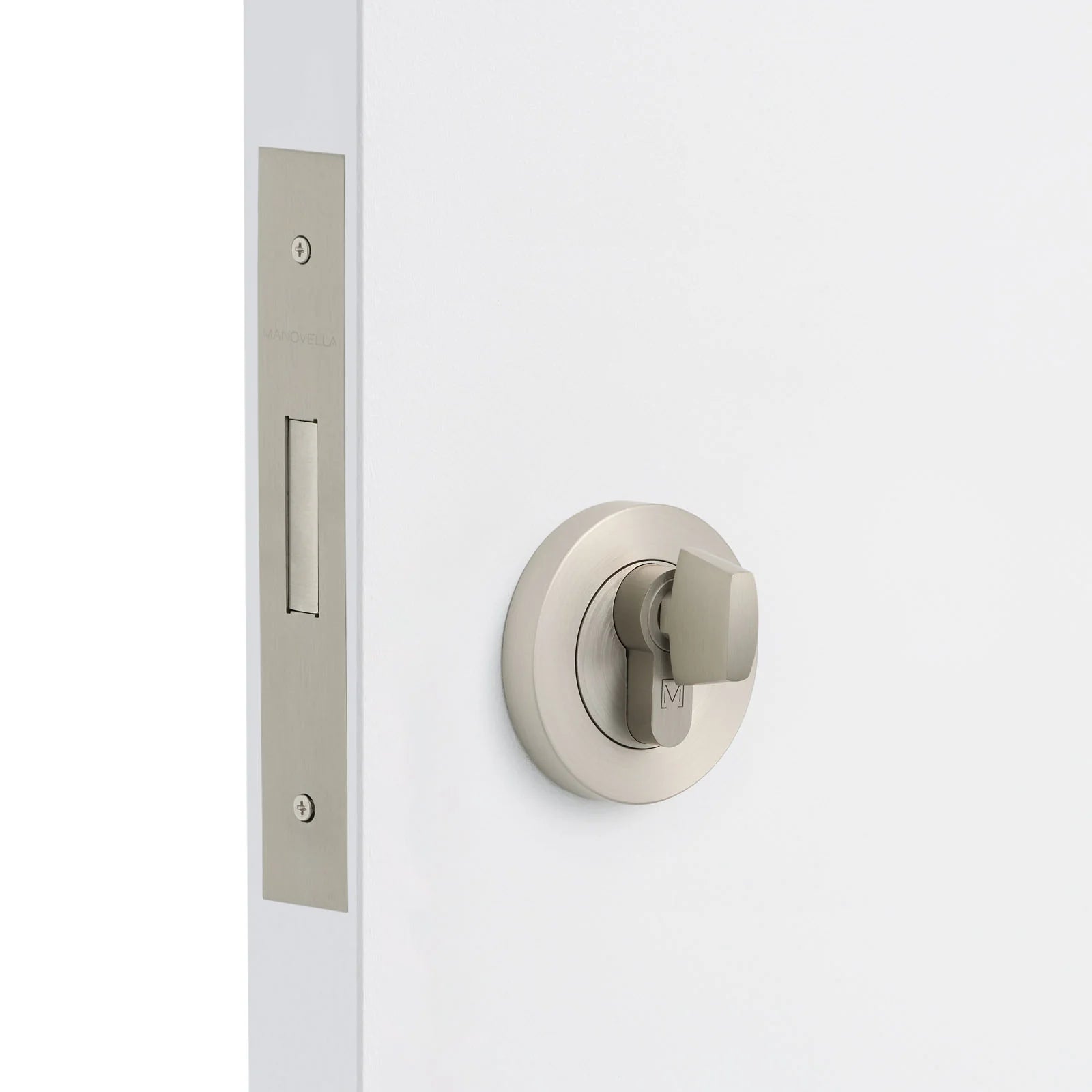 Brushed Nickel Euro Deadbolt Kit - Manovella