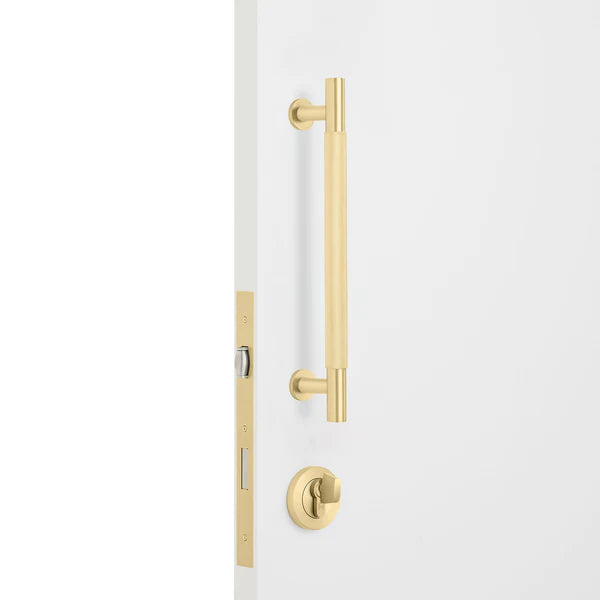 Satin Brass Roller Lock Kit - Charmian Pull - Manovella
