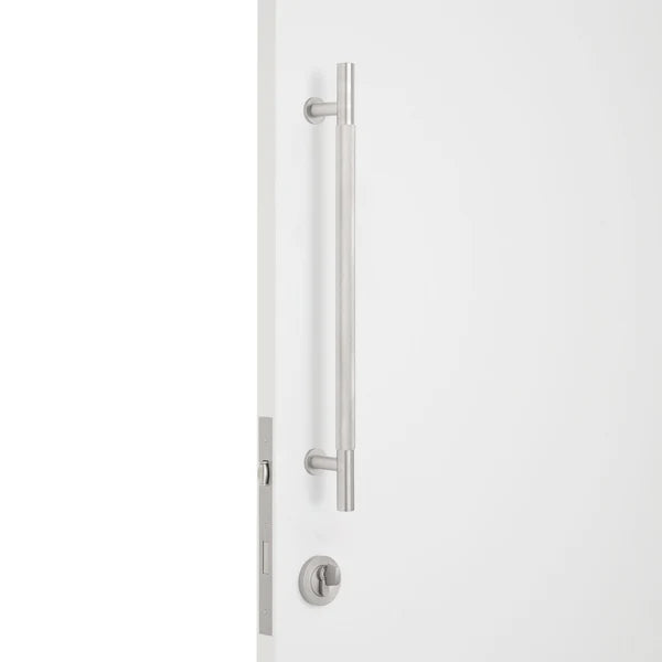 Brushed Nickel Roller Lock Kit - Charmian Pull - Manovella