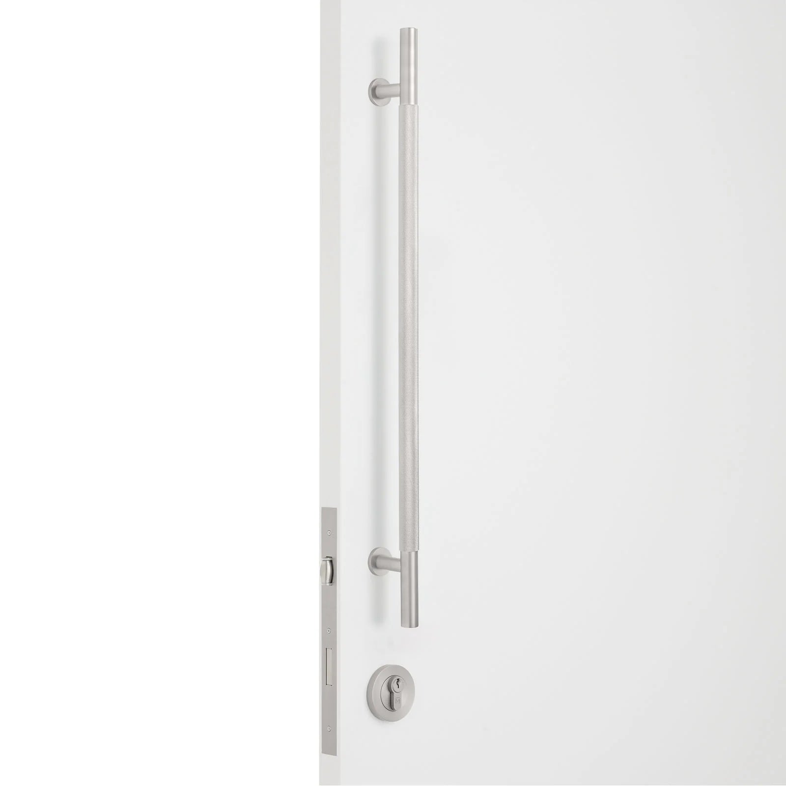 Brushed Nickel Roller Lock Kit - Charmian Pull - Manovella