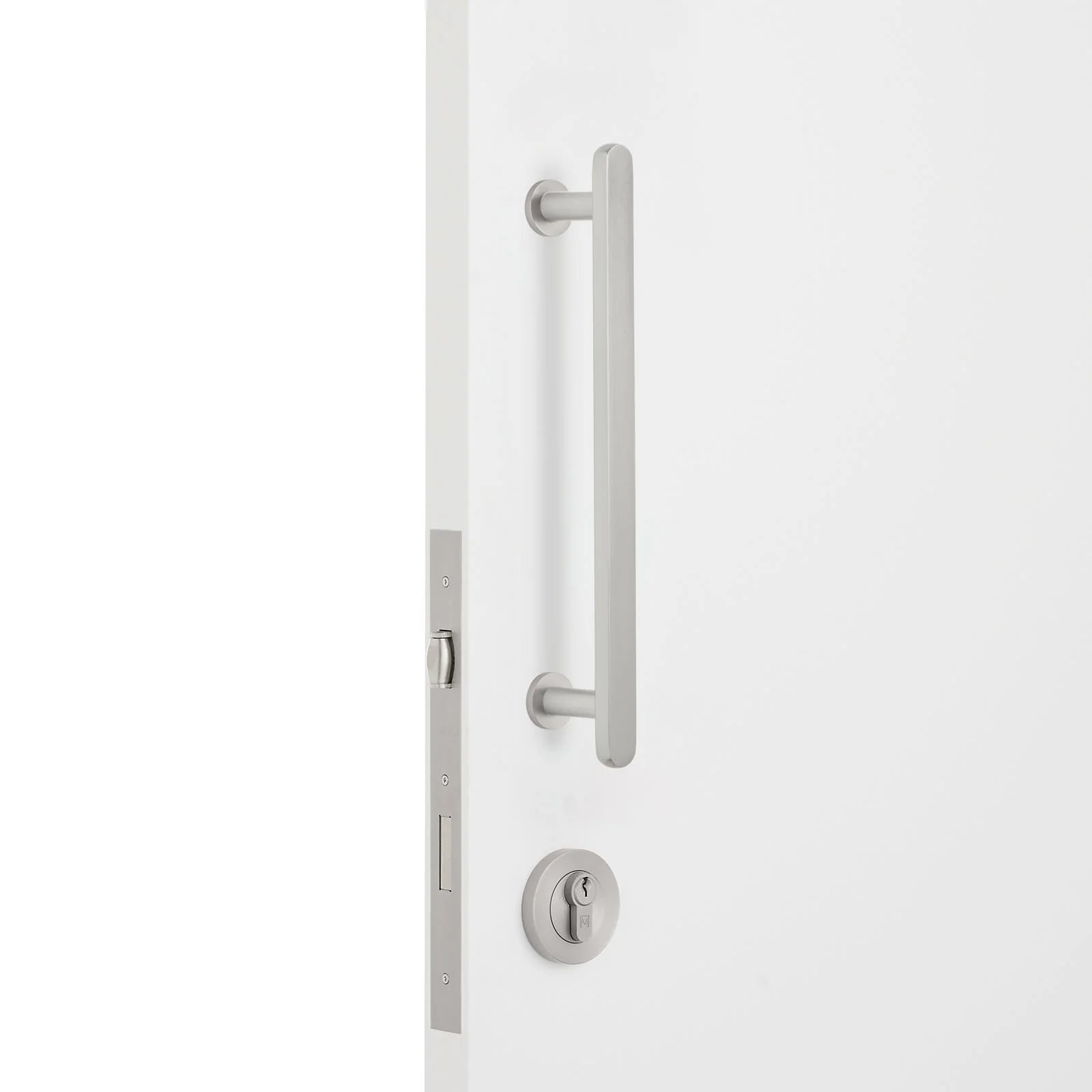 Brushed Nickel Roller Lock Kit - Imogen Pull - Manovella