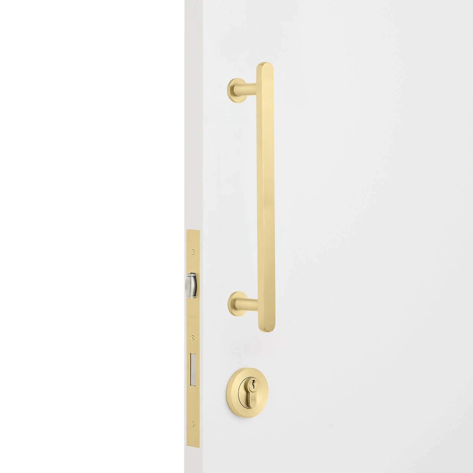 Satin Brass Roller Lock Kit - Imogen Pull - Manovella