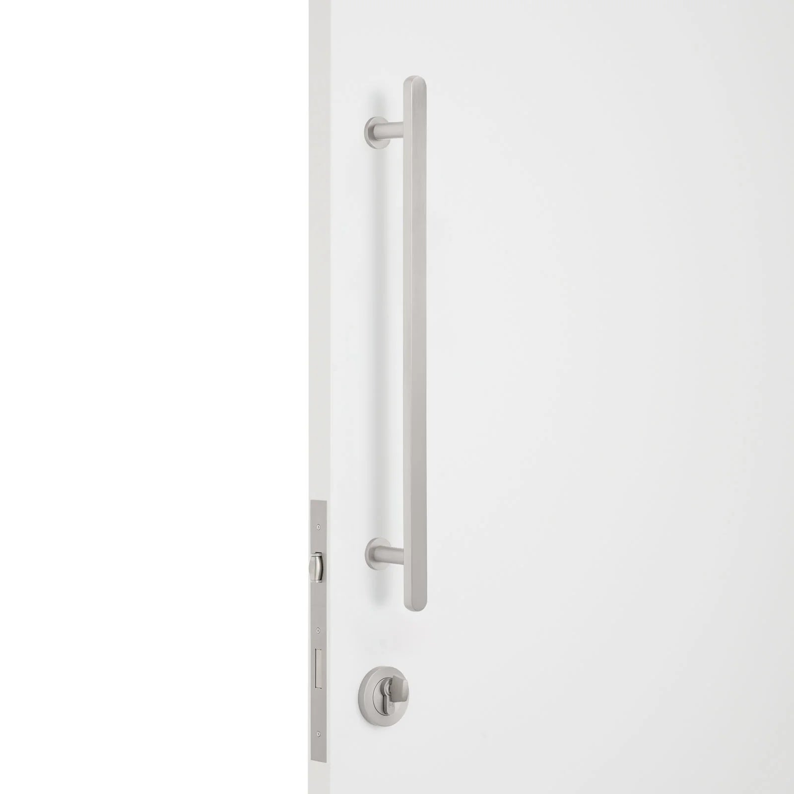 Brushed Nickel Roller Lock Kit - Imogen Pull - Manovella