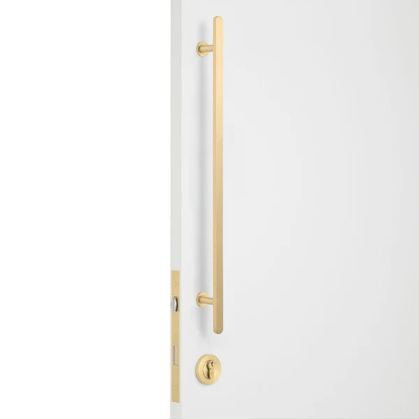 Satin Brass Roller Lock Kit - Imogen Pull - Manovella