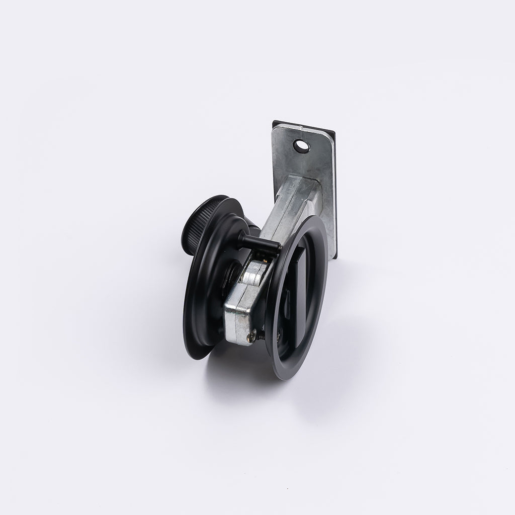 Matt Black Round Sliding Cavity Privacy Lock - Manovella