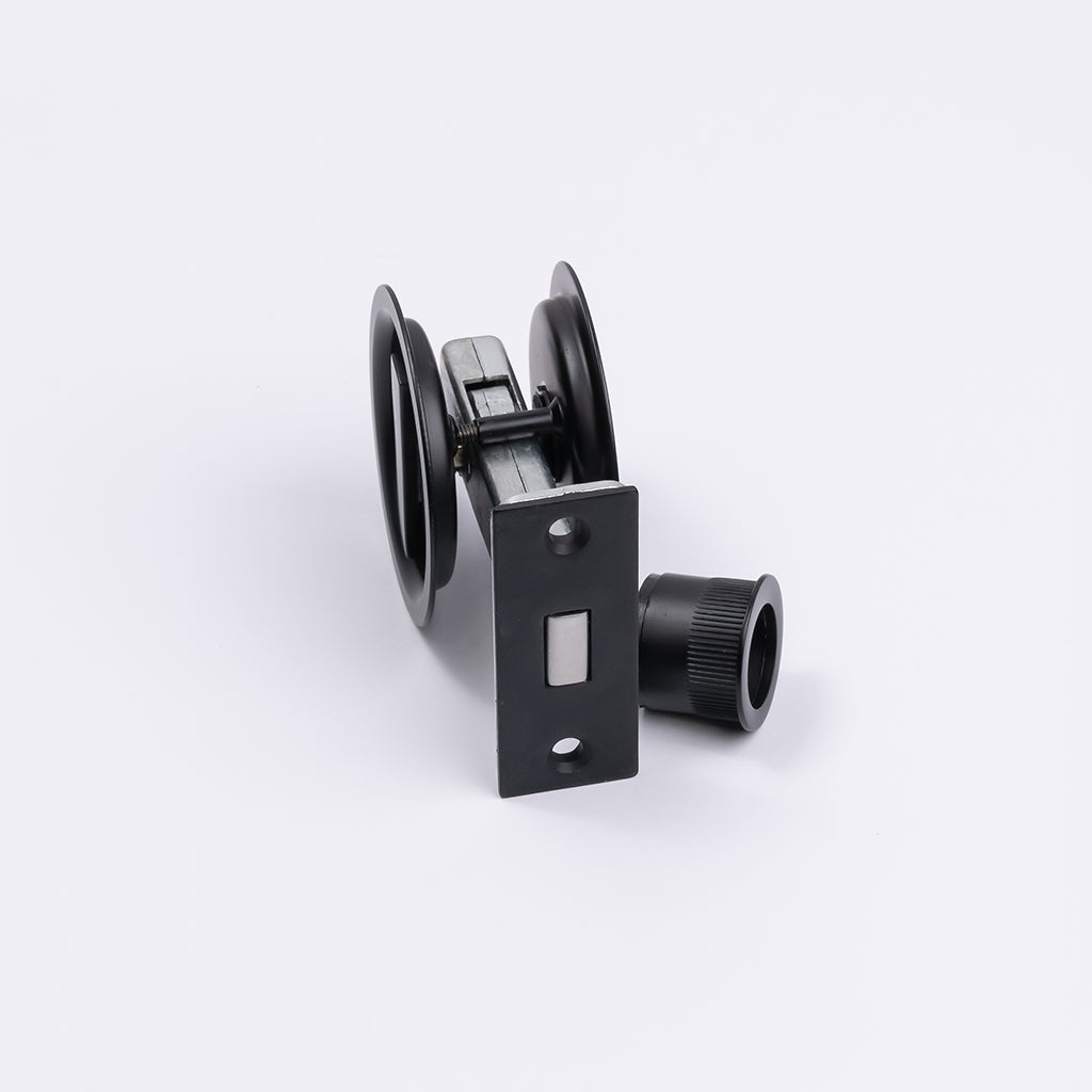 Matt Black Round Sliding Cavity Privacy Lock - Manovella