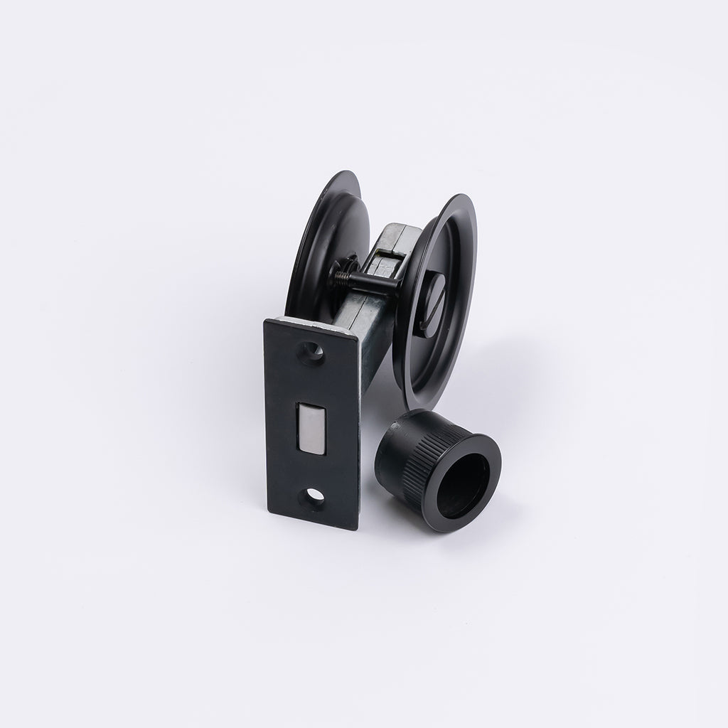 Matt Black Round Sliding Cavity Privacy Lock - Manovella