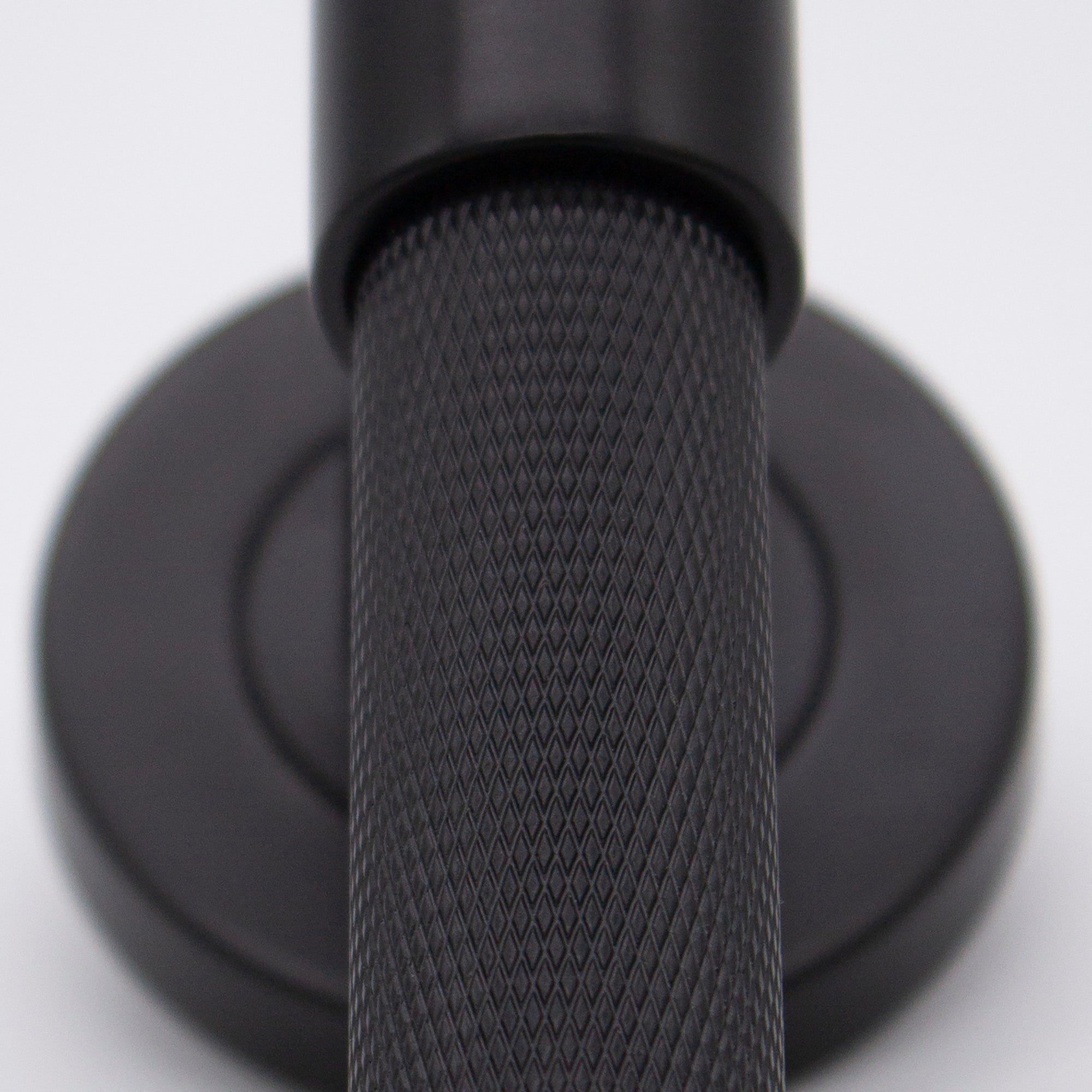 Matt Black Knurled Passage Door Handle - Rosedale - Manovella