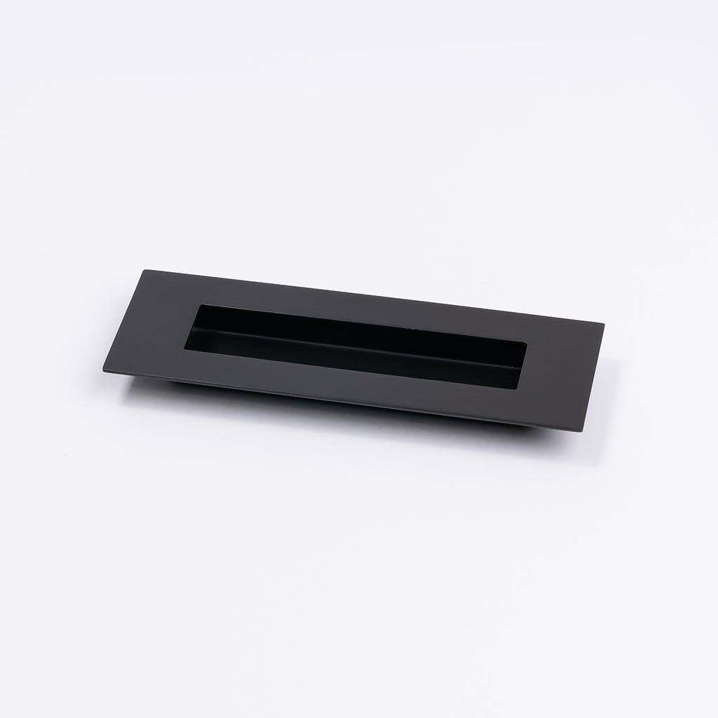 Matt Black Sliding Door Flush Pull 150mm x 50mm - Manovella
