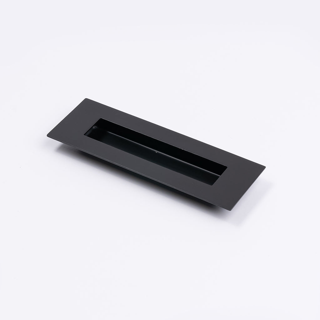 Matt Black Sliding Door Flush Pull 150mm x 50mm - Manovella