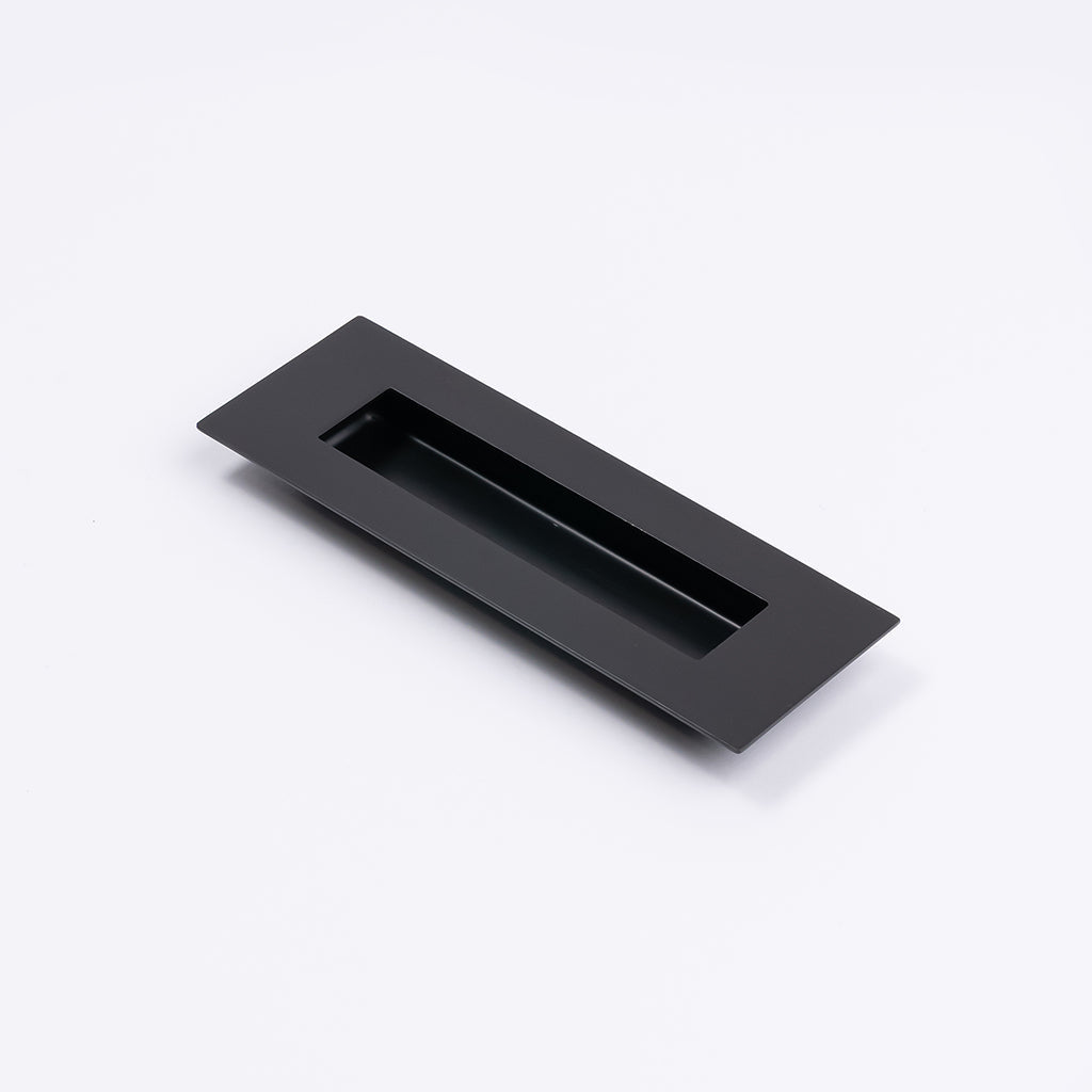 Matt Black Sliding Door Flush Pull 150mm x 50mm - Manovella