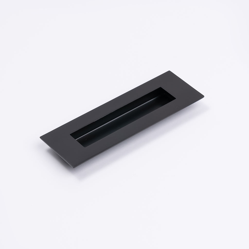 Matt Black Sliding Door Flush Pull 150mm x 50mm - Manovella