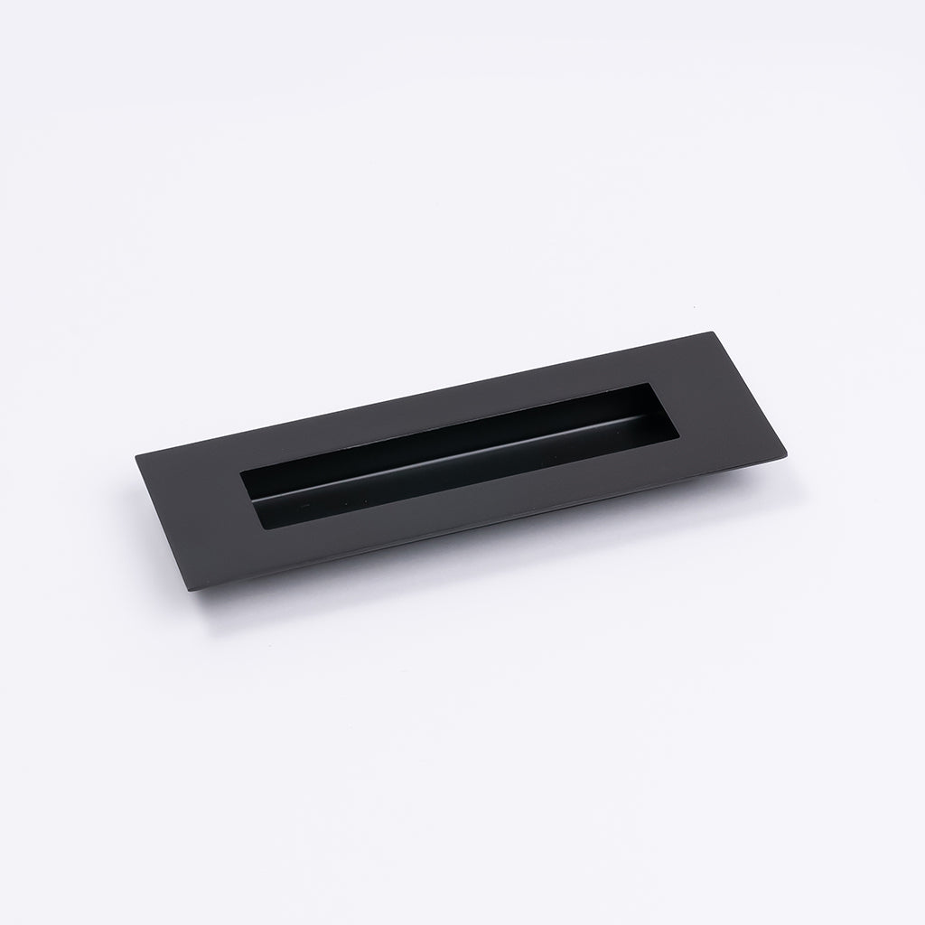 Matt Black Sliding Door Flush Pull 150mm x 50mm - Manovella
