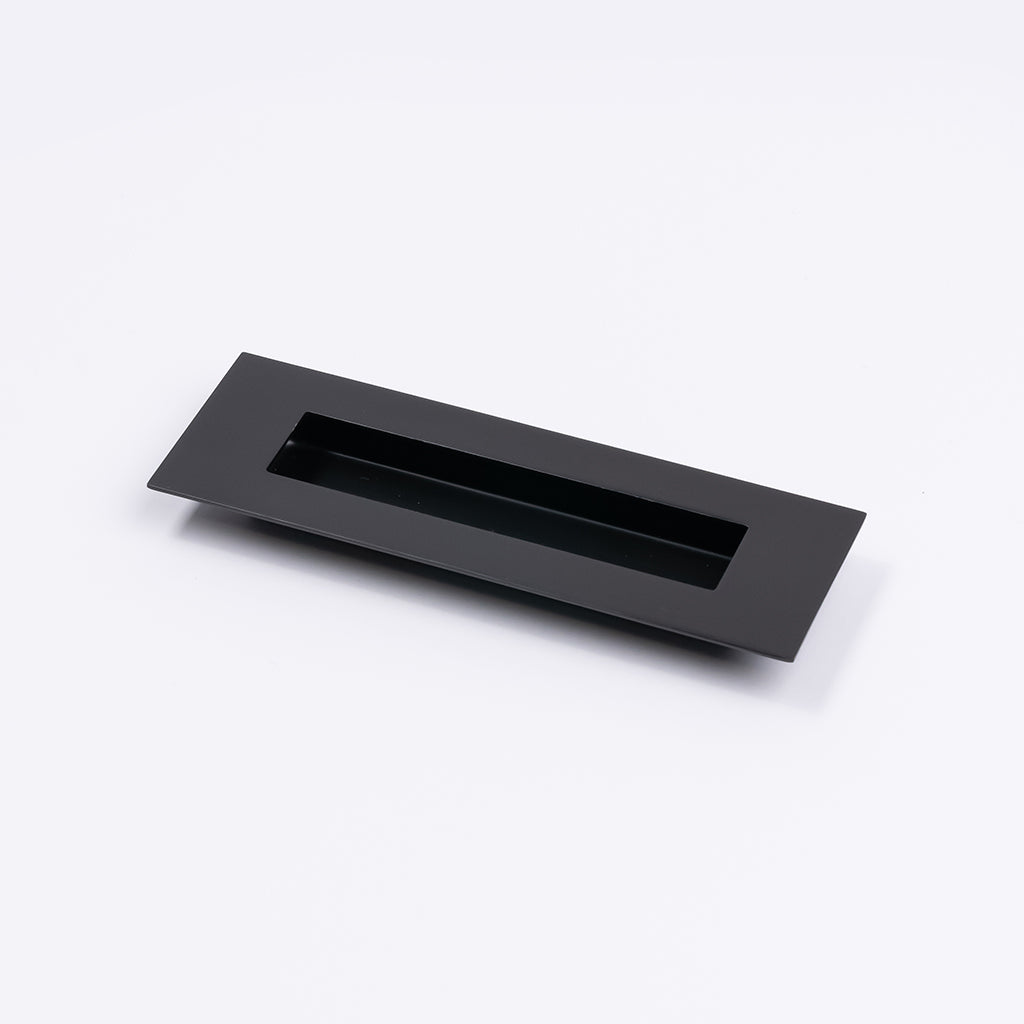 Matt Black Sliding Door Flush Pull 150mm x 50mm - Manovella