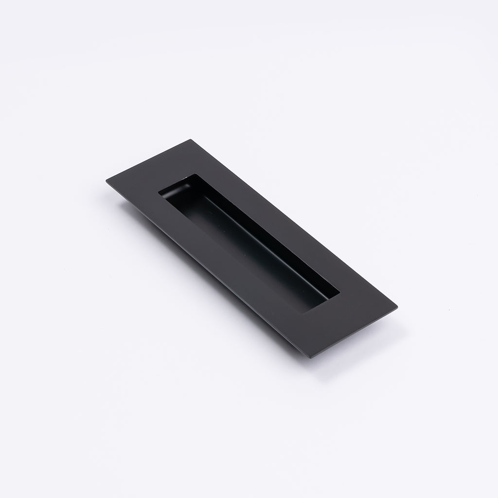 Matt Black Sliding Door Flush Pull 150mm x 50mm - Manovella