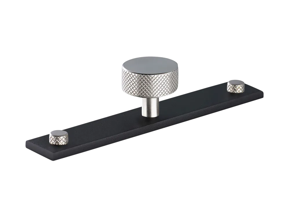 MIX Diamond Knurled Cabinet Knob & Backplate - Mixed Finish By Armac Martin