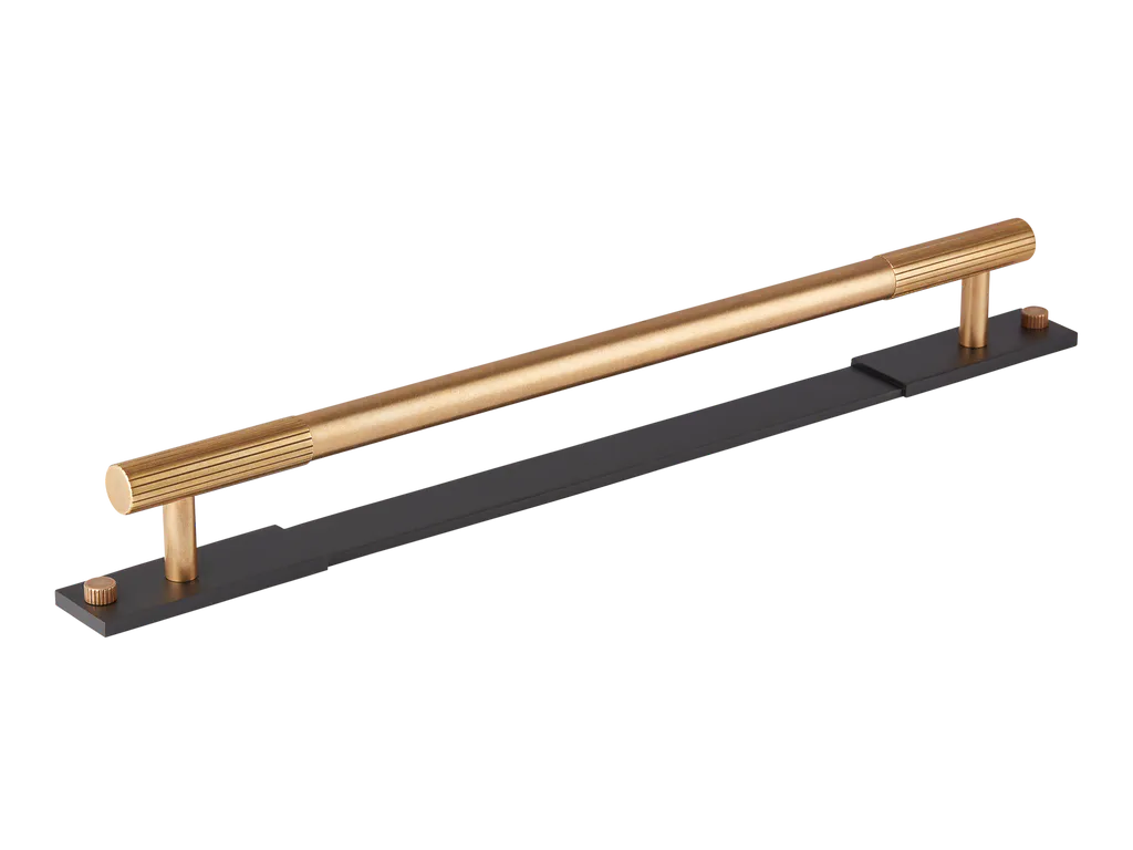 MIX Straight Knurled Appliance Pull Handle & Backplate By Armac Martin