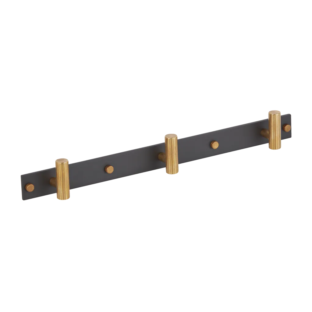 MIX Straight Knurled Wall Hook Rack - Mixed Finish By Armac Martin