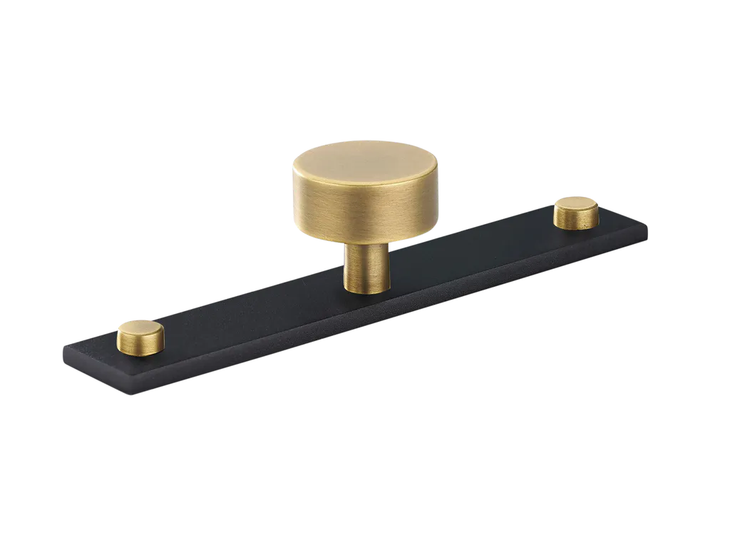 MIX Plain Cabinet Knob & Backplate - Mixed Finish By Armac Martin