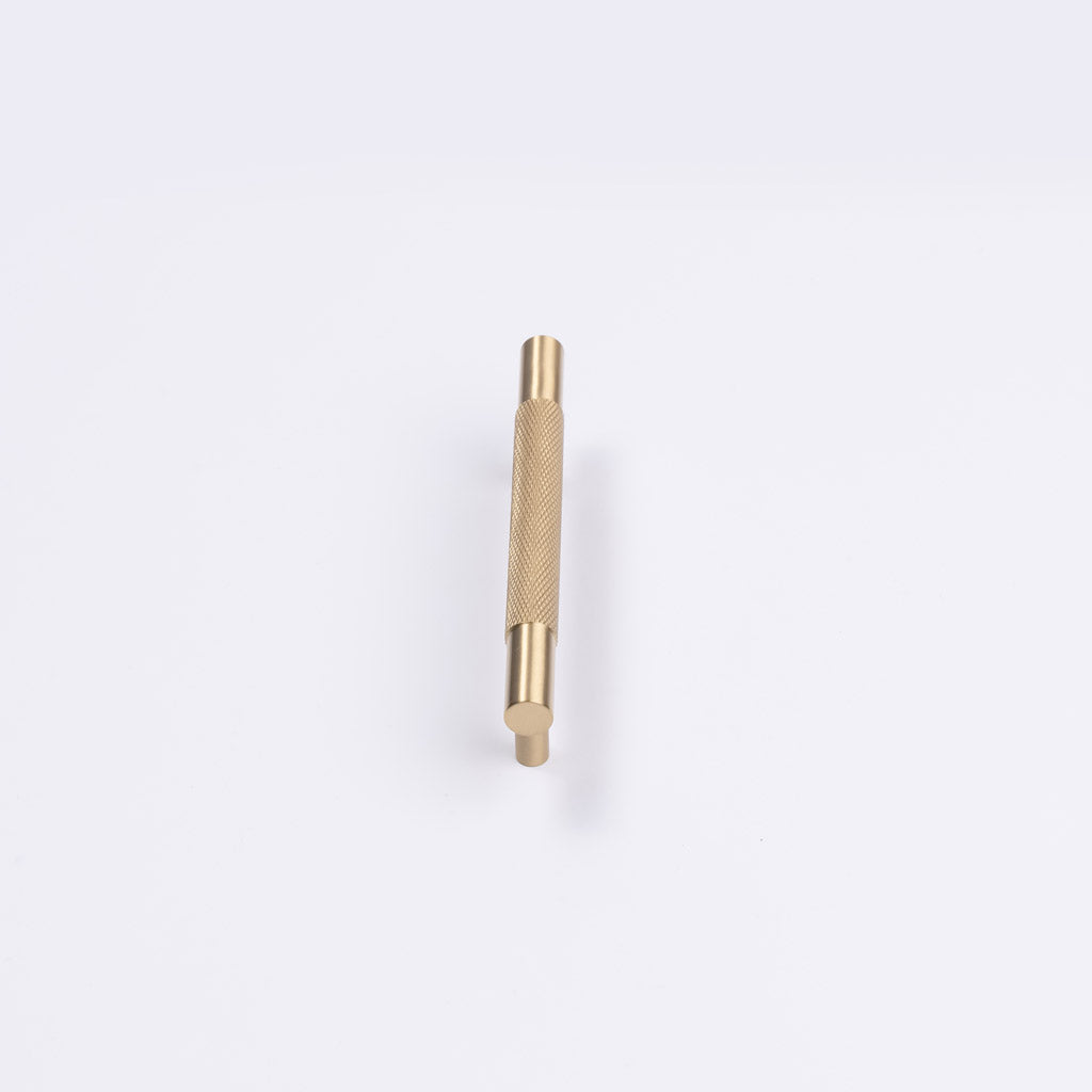 Brushed Brass Knurled Drawer Pull - Charmian - Manovella