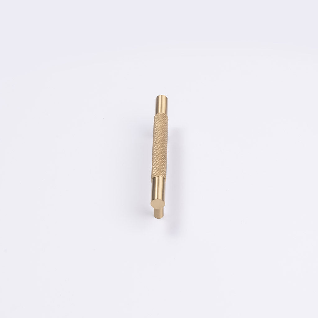 Brushed Brass Knurled Drawer Pull - Charmian - Manovella
