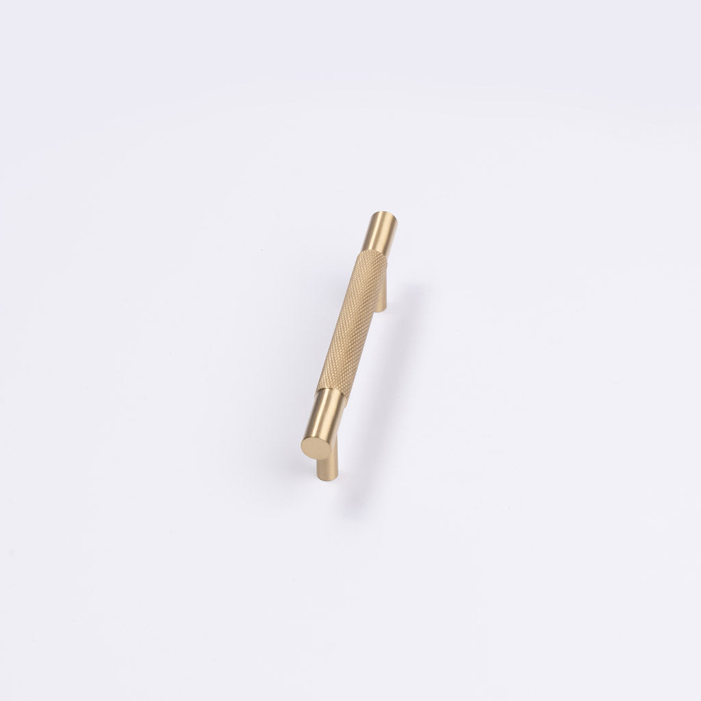 Brushed Brass Knurled Drawer Pull - Charmian - Manovella